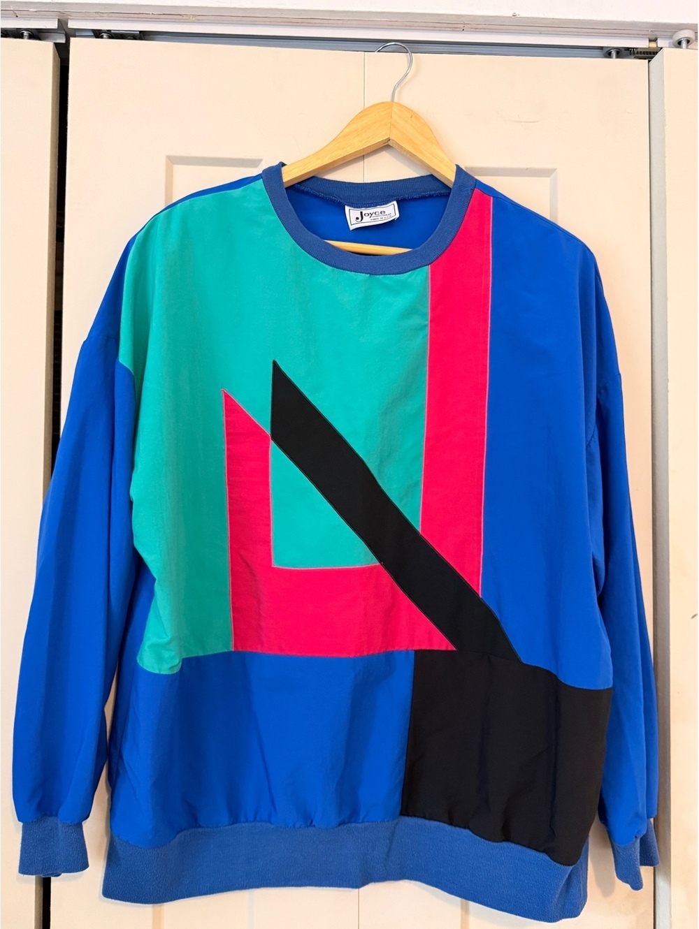 Retro vintage 80s 90s Joyce sportswear colorblock windbreaker geometric boxy top